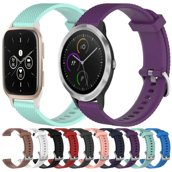 For Garmin Venu SQ 20mm Diamond Textured Silicone Watch Band(Dark Grey)
