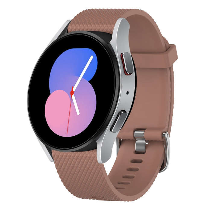 For Samsung Galaxy Watch 5 40mm 20mm Diamond Textured Silicone Watch Band(Brown)