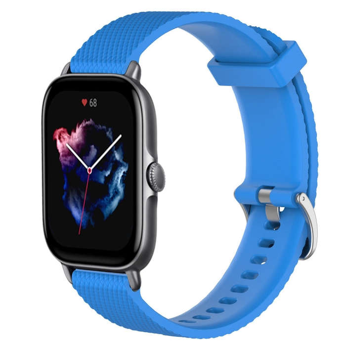 For Amazfit GTS 3 20mm Diamond Textured Silicone Watch Band(Sky Blue)
