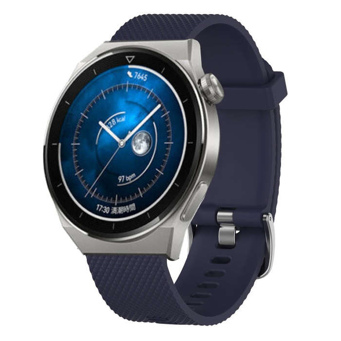 For Huawei Watch 4 Pro 22mm Diamond Textured Silicone Watch Band(Purple)