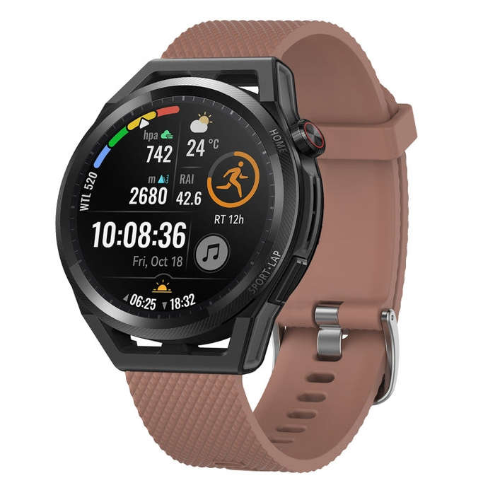 For Huawei Watch GT Runner 22mm Diamond Textured Silicone Watch Band(Pink)