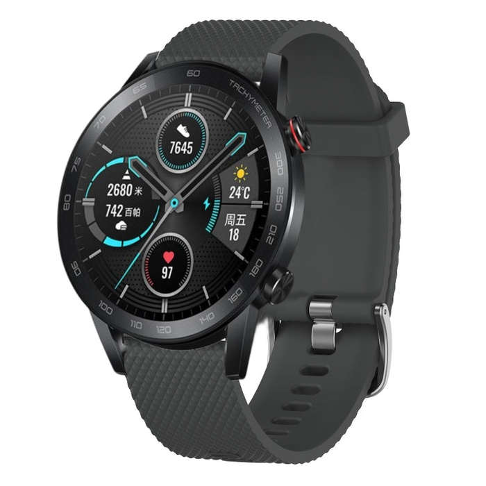For Honor Magic Watch 2 46mm 22mm Diamond Textured Silicone Watch Band(Teal)