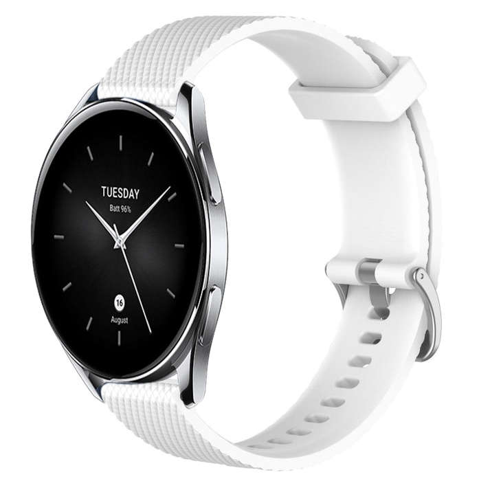 For Xiaomi Watch S2 42mm 22mm Diamond Textured Silicone Watch Band(White)