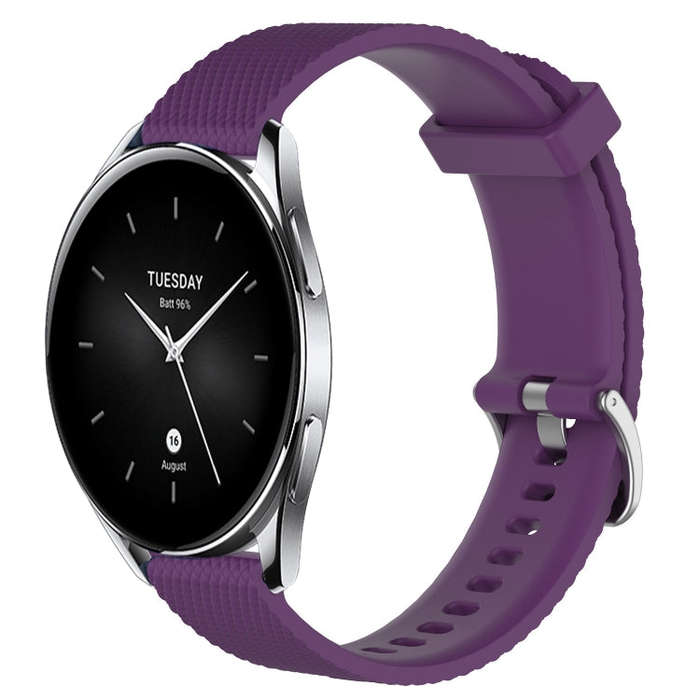 For Xiaomi Watch S2 46mm 22mm Diamond Textured Silicone Watch Band(Purple)