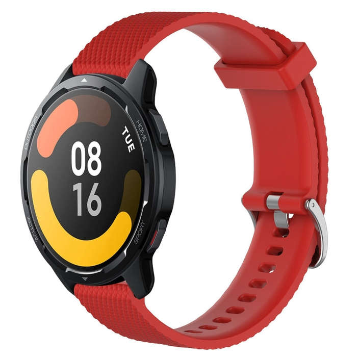 For Xiaomi Watch S1 Active 22mm Diamond Textured Silicone Watch Band(Red)