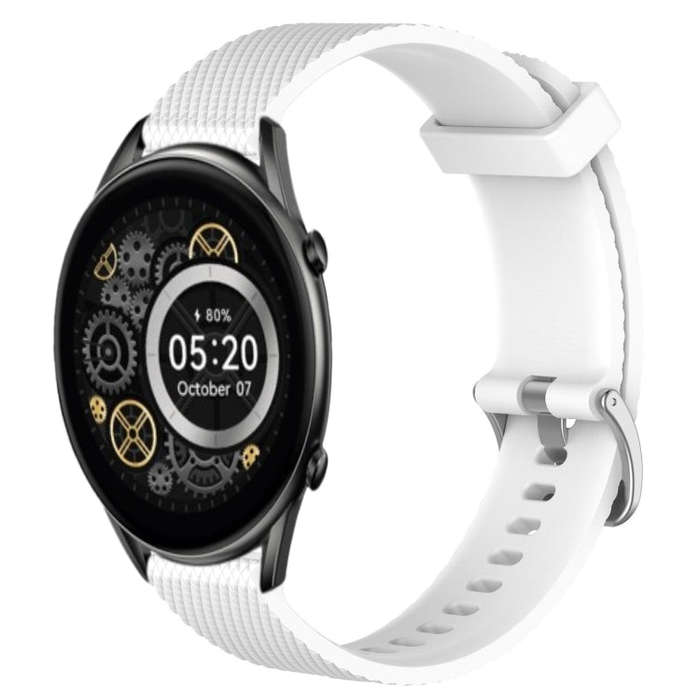 For Xiaomi Haylou RT2 LS10 22mm Diamond Textured Silicone Watch Band(White)
