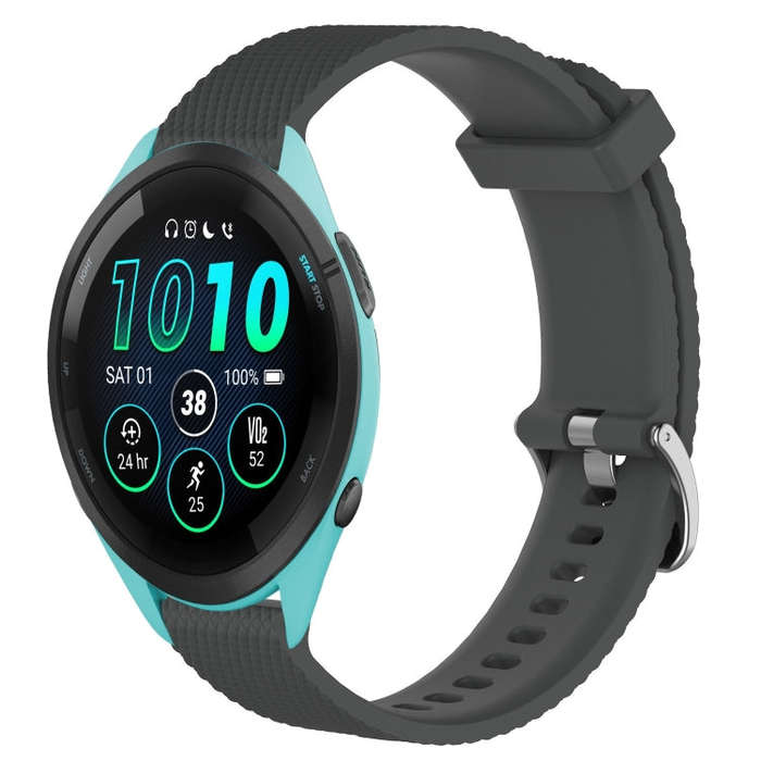 For Garmin Forerunner 265 22mm Diamond Textured Silicone Watch Band(Dark Grey)