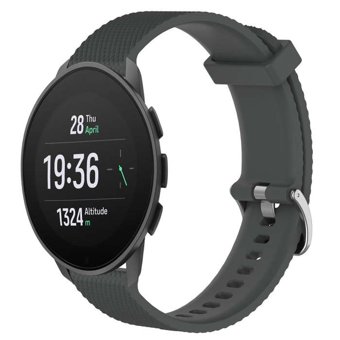For Suunto 9 Peak Pro 22mm Diamond Textured Silicone Watch Band(Dark Grey)