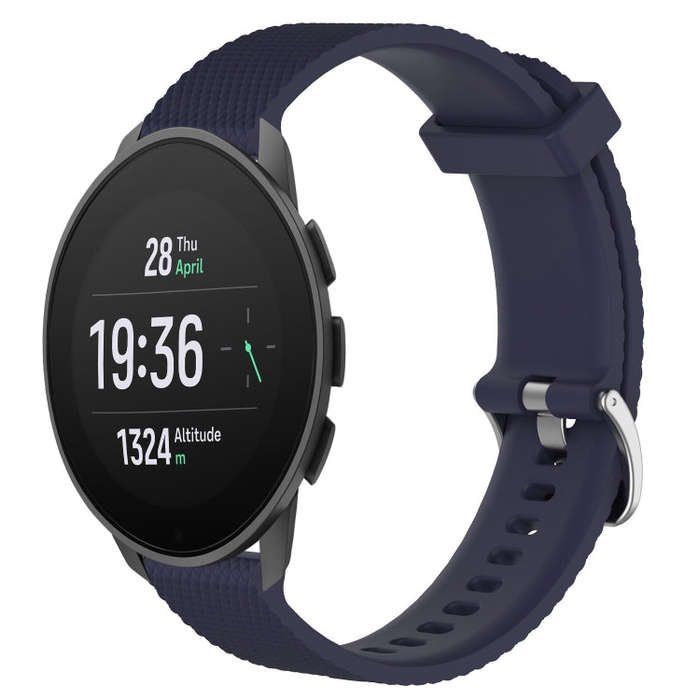 For Suunto 9 Peak Pro 22mm Diamond Textured Silicone Watch Band(Midnight Blue)