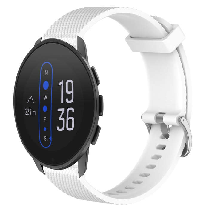 For  Suunto 9 Peak 22mm Diamond Textured Silicone Watch Band(White)