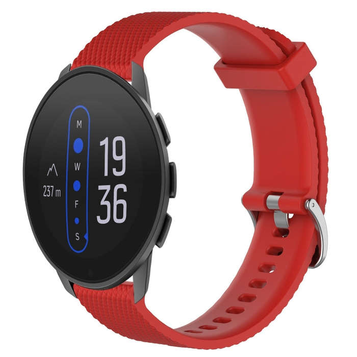 For  Suunto 9 Peak 22mm Diamond Textured Silicone Watch Band(Red)