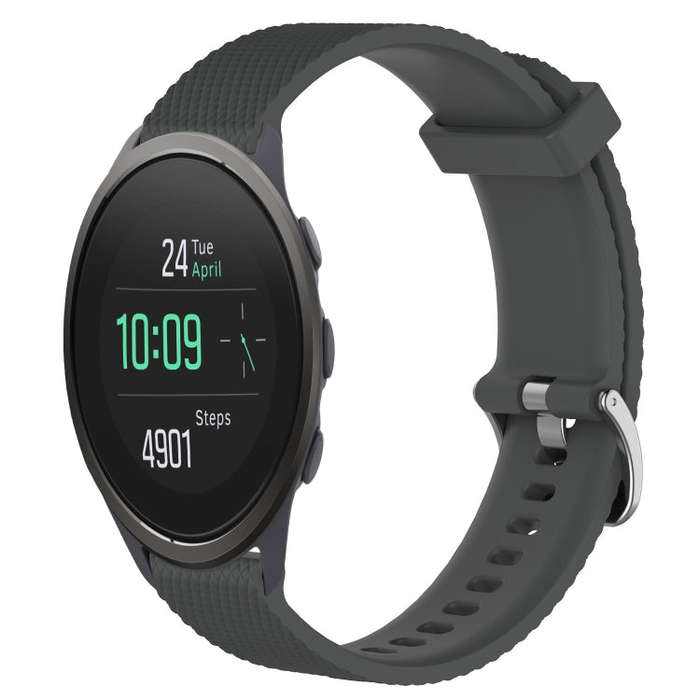 For Suunto 5 Peak 22mm Diamond Textured Silicone Watch Band(Dark Grey)