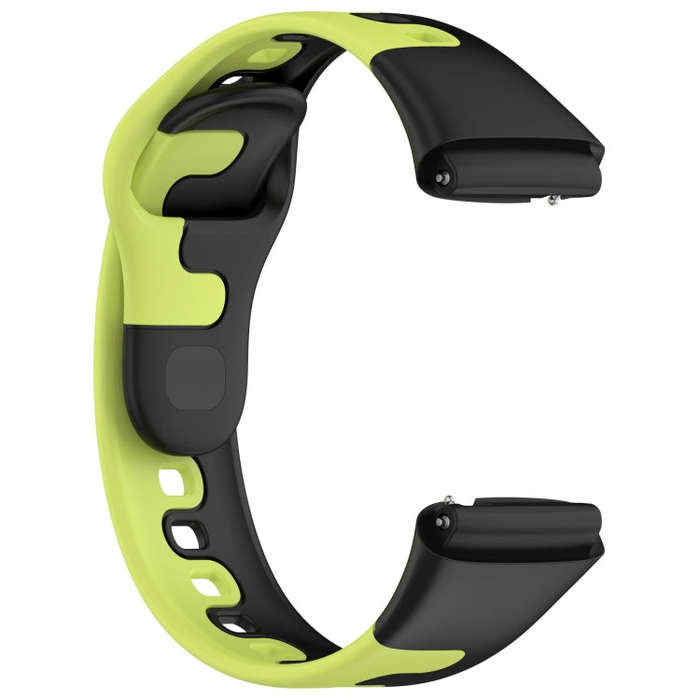 For Redmi Watch 3 Active Stitching Two Color Silicone Watch Band(Black Green)