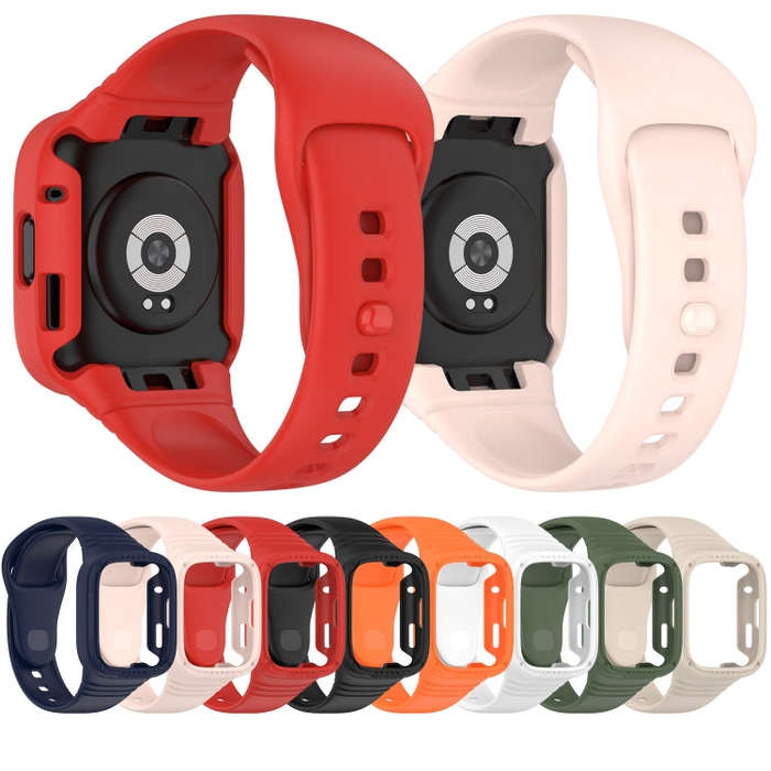 For Redmi Watch 3 Integrated Fully Enclosed Silicone Watch Band(Red)
