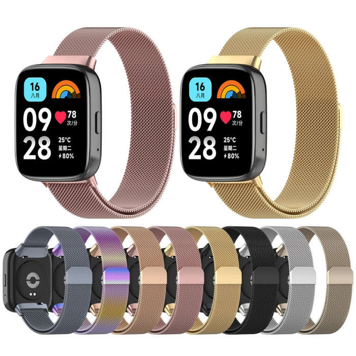 For Redmi Watch 3 Lite Milan Magnetic Steel Mesh Watch Band(Colorful)