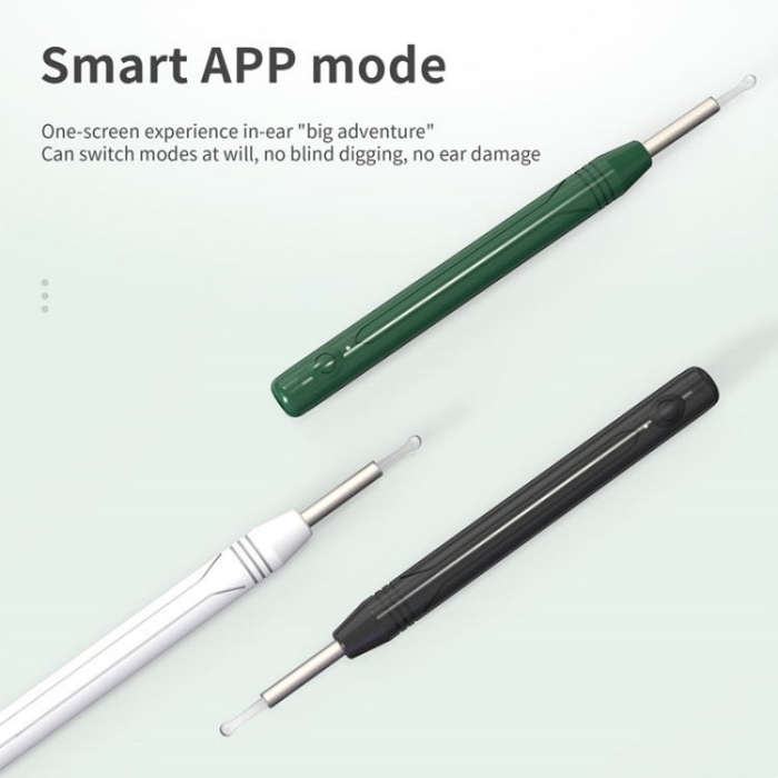 W1 Smart WiFi Ear Pick Cleaning Kit Ear Wax Removal Tool with LED Light(White)