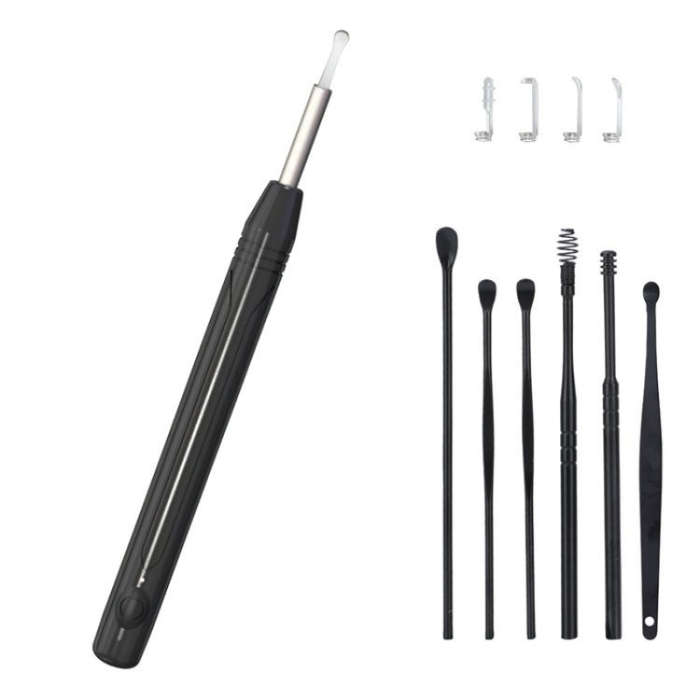W1 Smart WiFi Ear Pick Cleaning Kit Ear Wax Removal Tool with LED Light(White)