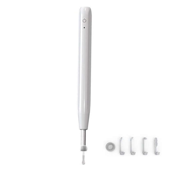 W2 WiFi Smart Visual Ear Pick Cleaning Kit Ear Wax Removal Tool with LED Light(White)