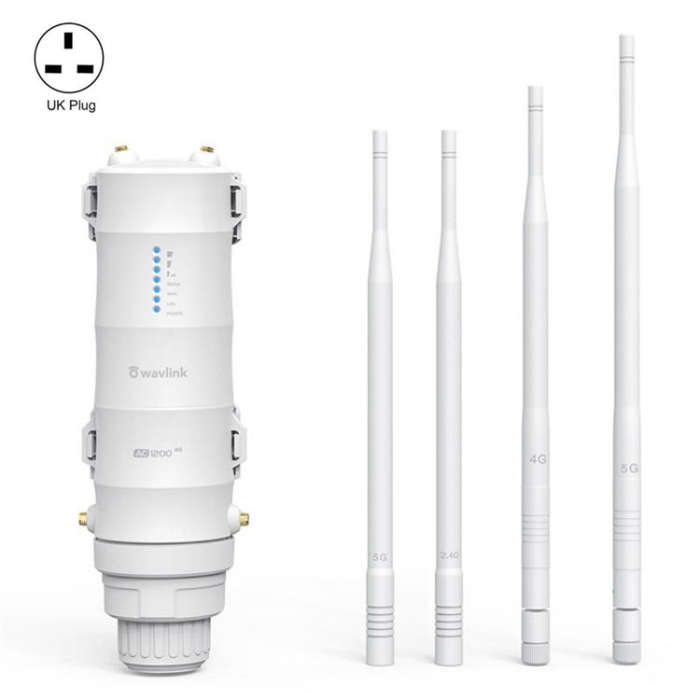 WAVLINK WN572HE4D AC1200 4G LTE WiFi Dual Band 4 Detachable Antennas Router, Plug:UK Plug