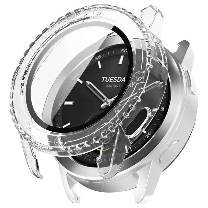 For Xiaomi Watch S3 PC + Tempered Film Integrated Watch Protective Case(Transparent)