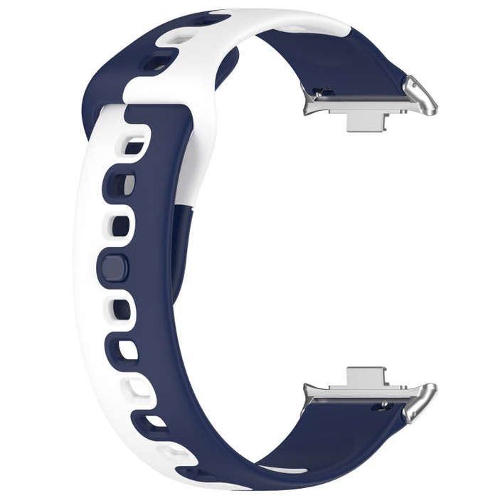 For Xiaomi Smart Band 9 Pro / Redmi Watch 5 Stitching Dual Color Silicone Watch Band(Midnight Blu...