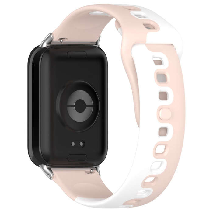 For Xiaomi Smart Band 9 Pro / Redmi Watch 5 Stitching Dual Color Silicone Watch Band(Pink White)