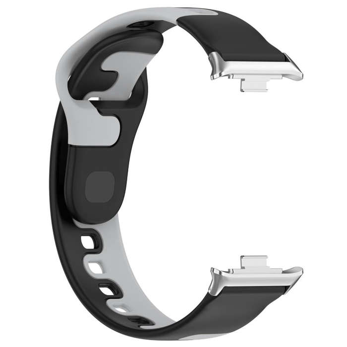 For Xiaomi Smart Band 9 Pro / Redmi Watch 5 Stitching Dual Color Silicone Watch Band(Black Gray)