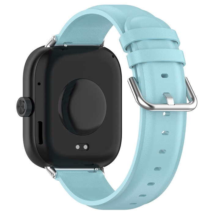 For Xiaomi Smart Band 9 Pro / 8 Pro Round Tail Top Layer Leather Watch Band(Light Blue)