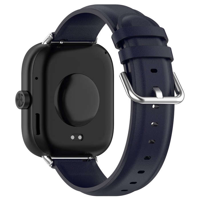 For Xiaomi Smart Band 9 Pro / 8 Pro Round Tail Top Layer Leather Watch Band(Dark Blue)