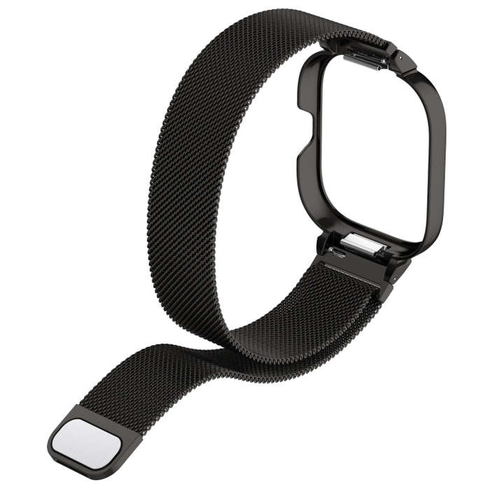For Redmi Watch 4 Milan Magnetic Steel Mesh Watch Band + Watch Metal Frame(Gold)