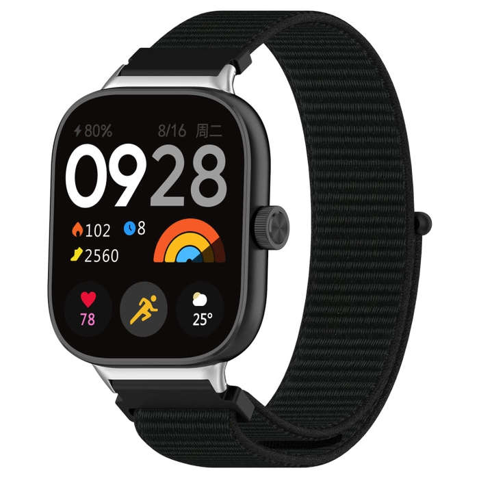 For Redmi Watch 4 / Watch 5 Nylon Loop Metal Connector Watch Band(Black)