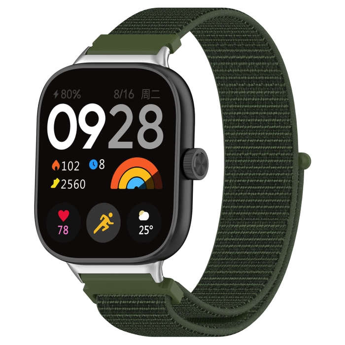 For Xiaomi Smart Band 9 Pro / 8 Pro Nylon Loop Metal Connector Watch Band(Army Green)