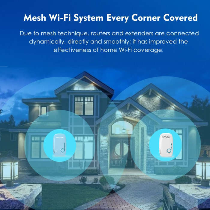 WAVLINK WN576K2 AC1200 Household WiFi Router Network Extender Dual Band Wireless Repeater, Plug:U...