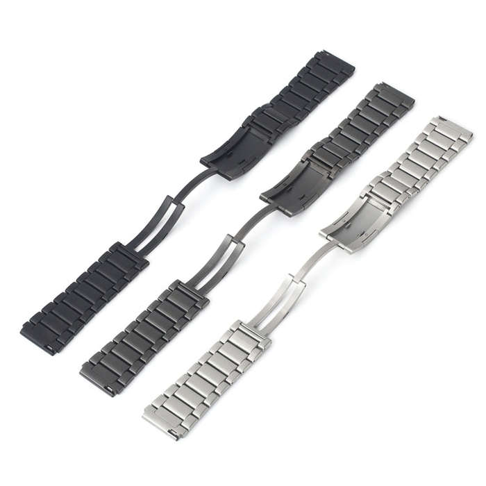 For Huawei Watch GT Runner H-Shaped Folding Buckle Stainless Steel Metal Watch Band(Silver)
