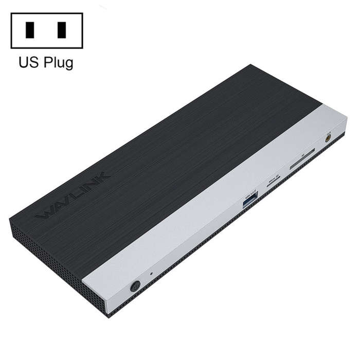 WAVLINK WL-UMD01 USB3.0 Splitter Docking Station Gigabit Ethernet / DP / HD Cable Converter(US Plug)
