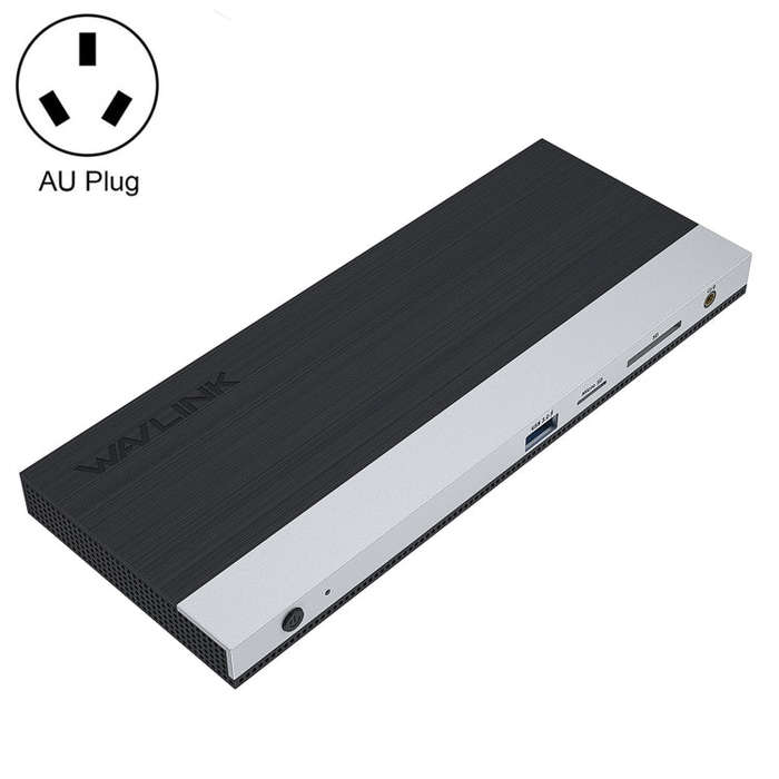 WAVLINK WL-UMD01 USB3.0 Splitter Docking Station Gigabit Ethernet / DP / HD Cable Converter(AU Plug)