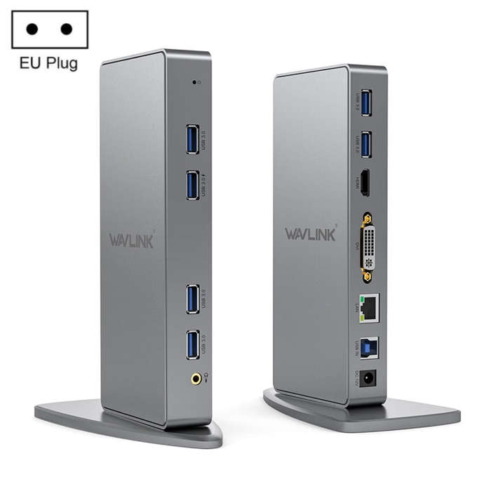 WAVLINK WL-UG39DK7 USB3.0 Hub Adapter Multi-Screen Graphics Card Universal Docking Station, Plug:...