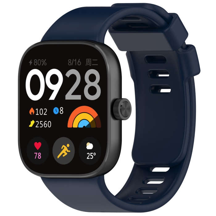 For Redmi Watch 4 Solid Color Silicone Sports Watch Band(Dark Blue)