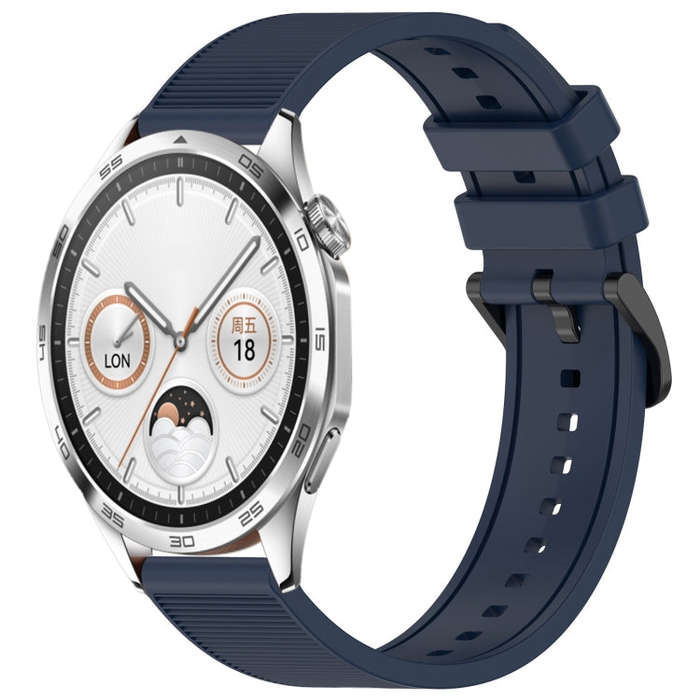 For Huawei Watch GT4 46mm 22mm Textured Silicone Solid Color Watch Band(Midnight Blue)