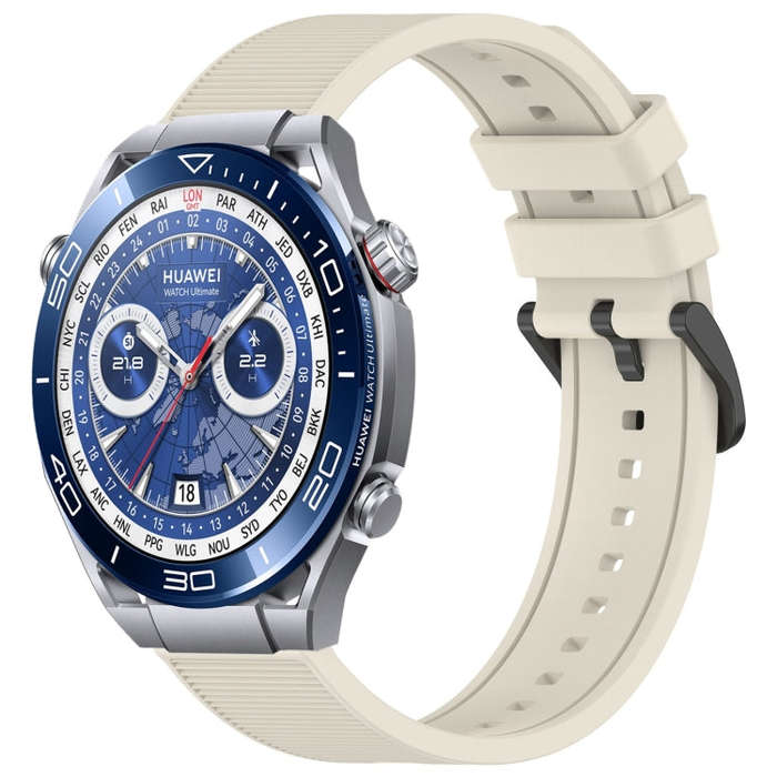 For Huawei Watch Ultimate 22mm Textured Silicone Solid Color Watch Band(Starlight)