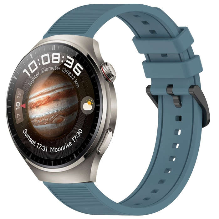 For Huawei Watch 4 22mm Textured Silicone Solid Color Watch Band(Rock Cyan)
