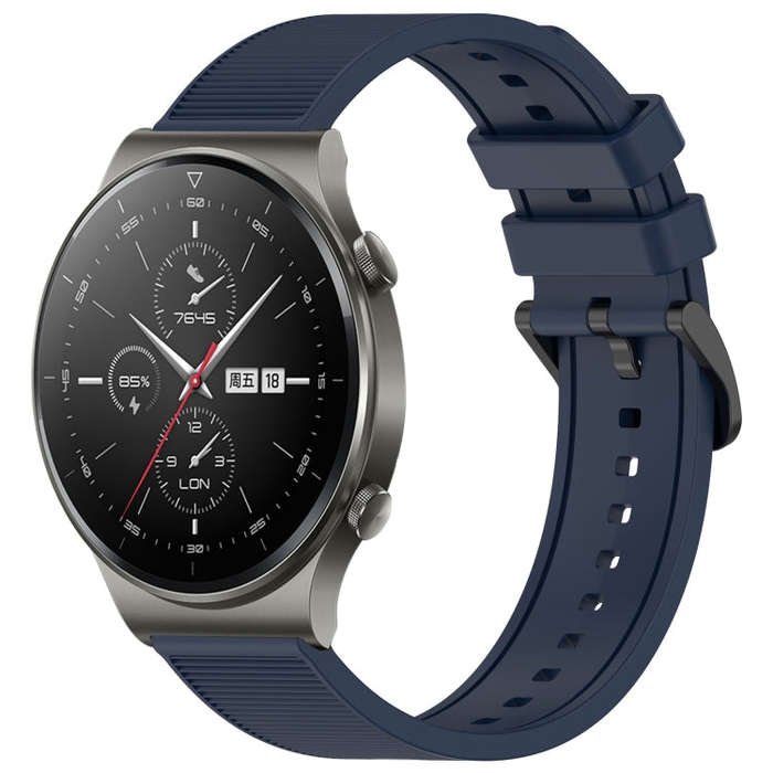 For Huawei GT2 Pro 22mm Textured Silicone Solid Color Watch Band(Midnight Blue)