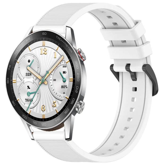 For Honor Watch GS 3i 22mm Textured Silicone Solid Color Watch Band(White)