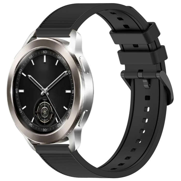 For Xiaomi Watch S3 22mm Textured Silicone Solid Color Watch Band(Black)