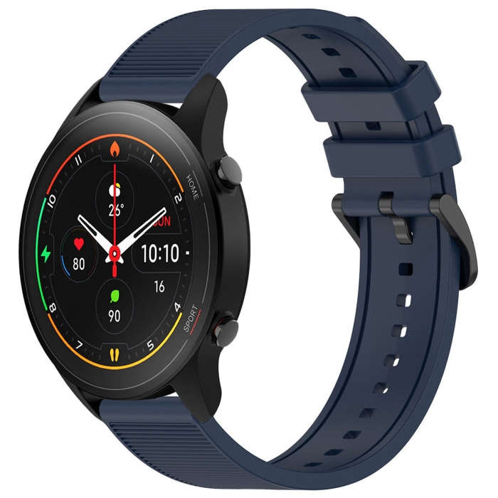 For Xiaomi MI Watch S1 Pro 22mm Textured Silicone Solid Color Watch Band(Midnight Blue)