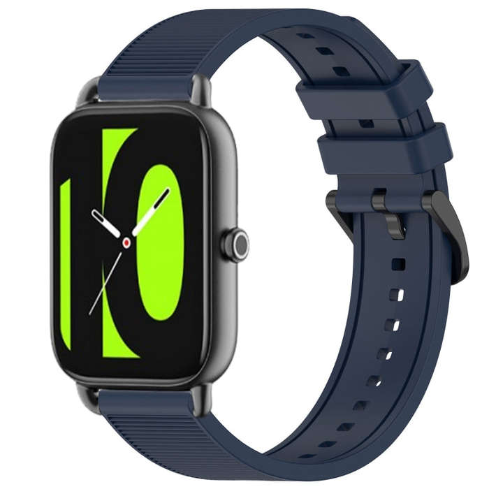 For Xiaomi Haylou RS4 LS12 22mm Textured Silicone Solid Color Watch Band(Midnight Blue)