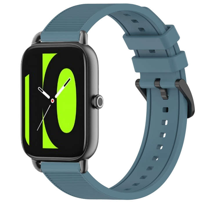 For Xiaomi Haylou RS4 LS12 22mm Textured Silicone Solid Color Watch Band(Rock Cyan)