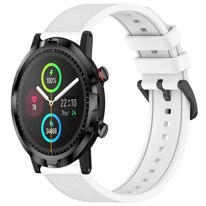 For Xiaomi Haylou RT LS05S 22mm Textured Silicone Solid Color Watch Band(White)