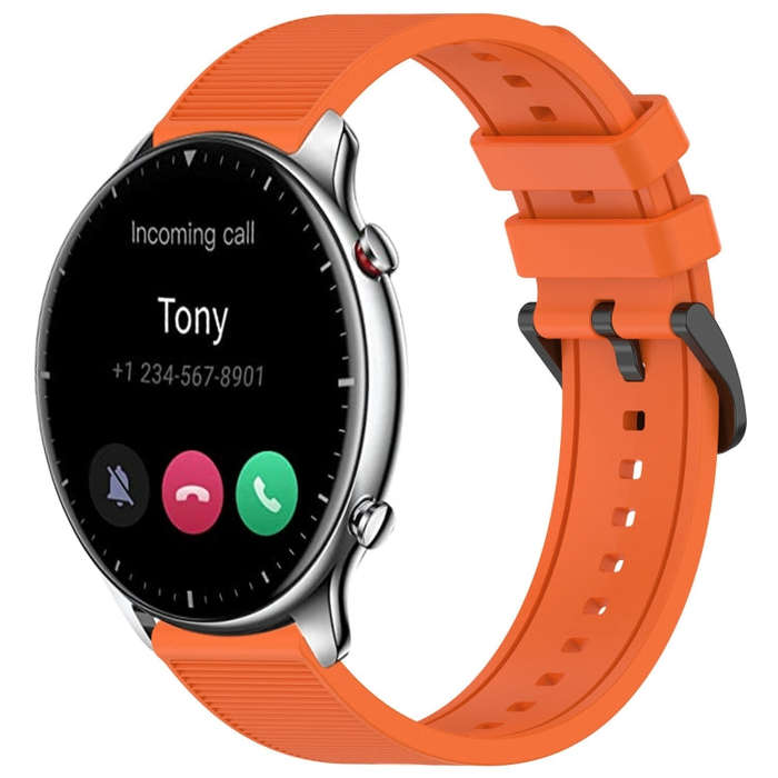 For Amazfit GTR 2 22mm Textured Silicone Solid Color Watch Band(Orange)