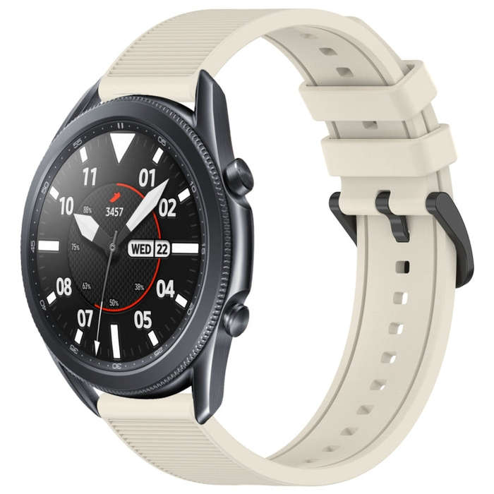 For Samsung Galaxy Watch3 45mm 22mm Textured Silicone Solid Color Watch Band(Starlight)